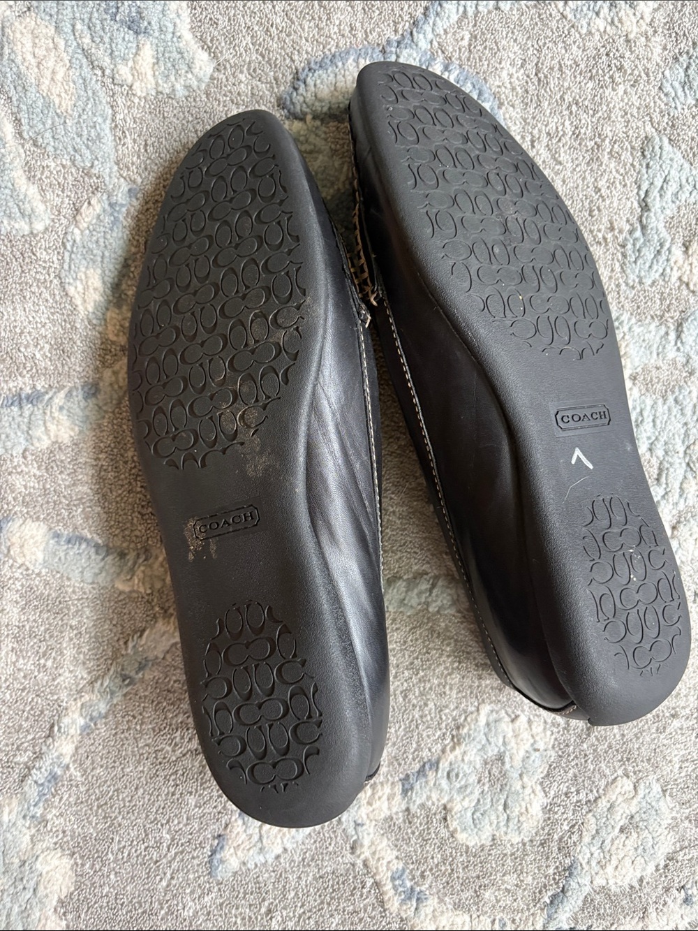 COACH Black Leather Loafers with Gold Turnlock - Picture 2 of 4